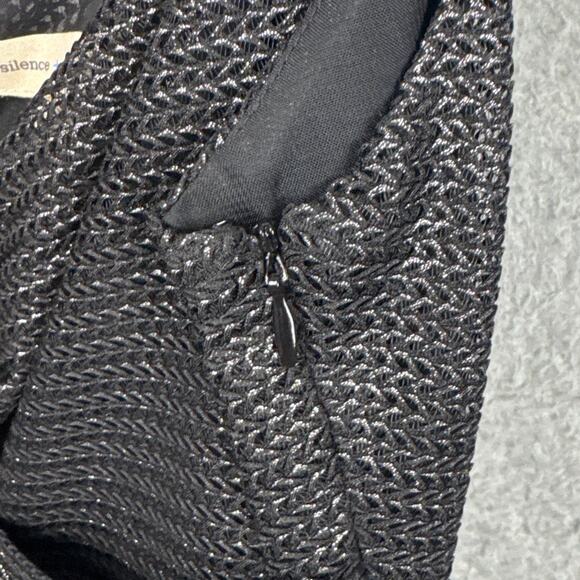 Silence + Noise Womens Black Metallic Dress Sz M Fairygoth Whimsy Sophisticated - Picture 8 of 8